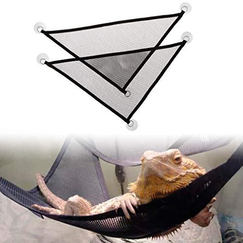 2Pcs Bearded Dragon Lizard Hammock - Breathable Mesh Geckos Hammock Reptile Hammock, Suitable for Lizard, Axolotls, Anoles, Geckos, Snakes, Chameleon - size: Medium