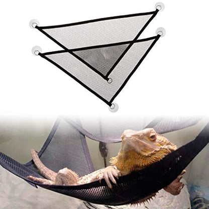 2Pcs Bearded Dragon Lizard Hammock - Breathable Mesh Geckos Hammock Reptile Hammock, Suitable for Lizard, Axolotls, Anoles, Geckos, Snakes, Chameleon - size: Medium