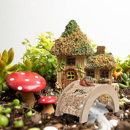 Hermit Crabs Climbing Bridge, Wooden Hermit Crab Climbing Toys with Rope, Hermit Crab Hideout, Aquarium Tank Accessory Small Animals Cage Accessory, Suitable for Hermit Crab Hamster Chinchilla Ferret - style: Rope