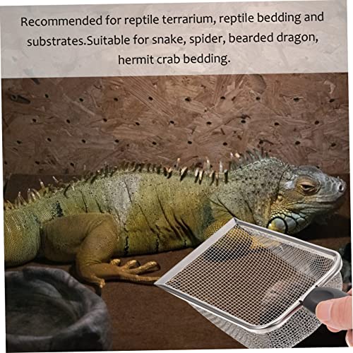 KESYOO Reptile Shovel Substrate Scoop for Tortoise Lizard Snake Scorpion Stainless Steel Sieve Easy Cleaning