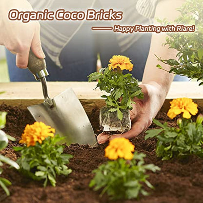 Riare 8pcs Organic Coco Coir Bricks, Natural Coconut Coir for Plants | High Expansion & Moisture Retention Coconut Husk Fiber for Seed Starting, Potting Mix, Composting, Soil Amendment & Reptiles - color: Pack of 8