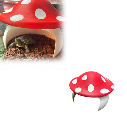Mushroom Reptile Hide for Tortoise and Small Pets,Tortoise Hide Shelter with Cute Design, Reptile Hide Box for Vivarium (Medium:12cm*8.8cm) - size: medium:12cm*8.8cm