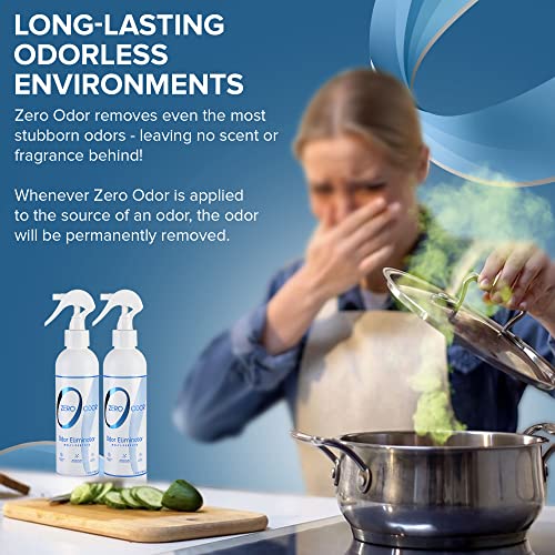 Zero Odor - Multi-Purpose Strong Odor Eliminator for Home, Office, Car, Bathroom, Hotel, Room Deodorizer, and Odor Neutralizer, 8oz Two Pack - size: 8 Fl Oz (Pack of 2)