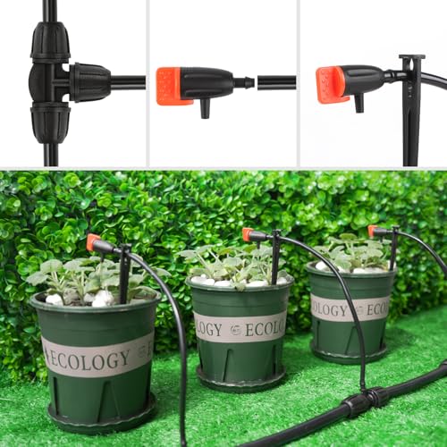 RedChili Drip Irrigation Inline Dripper for 1/4" Drip Irrigation Tubing, 35 Pieces Adjustable Drip Emitters Micro Drippers for Drip Irrigation Gardening System Maintain Constant Flow - size: Irrigation Dripper