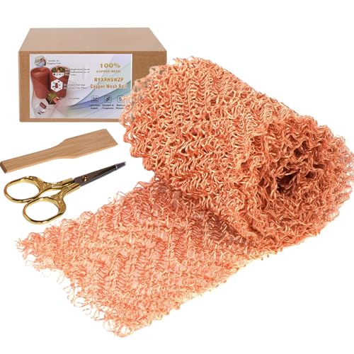 Copper Mesh Rodent Control 4" x 50 in Copper Wool for Slugs Mice Pest Snail | Copper Mesh Rodent Control Copper Wool for Slugs Mice Pest Snail Control Copper Wire Mesh for Weep Hole Covers Rodent Mesh - size: 4 inx50 in