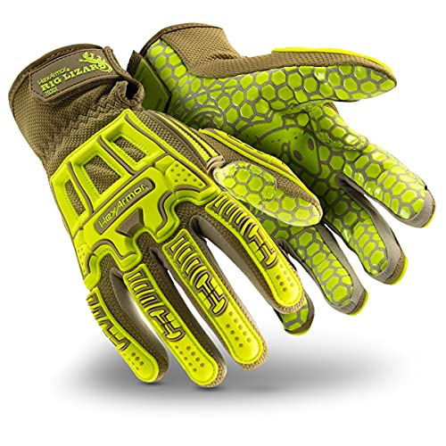 HexArmor Cut and Puncture Resistant Impact Protection Work Gloves | Rig Lizard® Series 2030X | X-Small - color: Rig Lizard 2030x | Hi-vis Color Scheme, size: X-Small (Pack of 1)