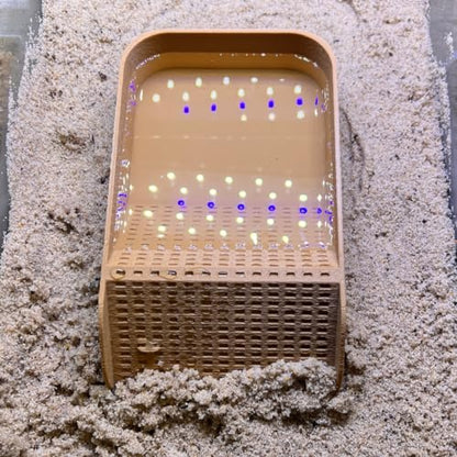Hermit Crab Watering Pool | Platform Pool Accessory with Access Ramp for Hermit Crabs | 6.5" x 4" | Made in USA (Salt Only, Tan) - color: Salt Only, Tan
