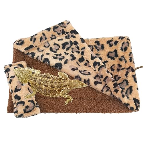 Bearded Dragon Bed Blanket Pillow Set, Soft Lizard Sleeping Bag | Bearded Dragon Tank Accessories, Cozy Plush Fabric, Warm Hideout Nest, Fits Bearded Dragons & Small Reptiles