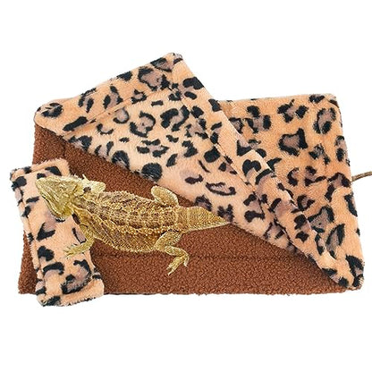 Bearded Dragon Bed Blanket Pillow Set, Soft Lizard Sleeping Bag | Bearded Dragon Tank Accessories, Cozy Plush Fabric, Warm Hideout Nest, Fits Bearded Dragons & Small Reptiles