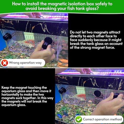 Magnet Acclimation Box for Saltwater Fish Quarantine Aquarium Isolation Box for Aquarium Fish Anemone Reef Coral - size: 8.26 Inch*5.9 inch*5.9 Inch