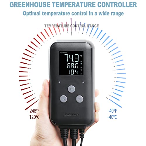 DIGITEN Heat Mat Thermostat Waterproof Temperature Controller DTC315 Greenhouse Aquarium Plug in Thermostat for Seedlings 15A Reptiles Temperature Controller Outlet - size: 15A Waterproof Temperature Controller