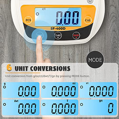 Digital Lab Scale 600g x 0.01g Precision Electronic Scale LCD Display Analytical Balance Jewelry Scale Scientific Scale 0.01g Accuracy - color: White