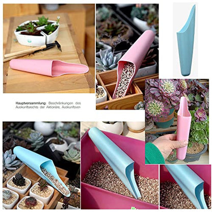 2 Pack Bonsai Soil Scoops Precision Potting Soil Scoop Far Reaching Hand Spreader Shaker Garden Cultivation Scoop for Digging Planting Transplanting Gardening Tool Seeds Fertilizer