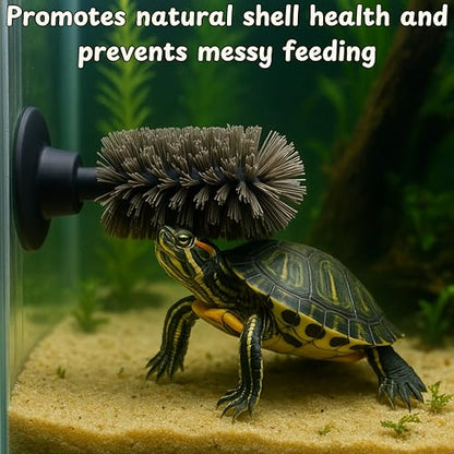 Turtle Shell Cleaning Suction Brush Tank, Turtle Scratcher for Tank Shell Cleaner with Suction Cup and Handheld Back Scratcher Remove Mud Dirt, Tortoise Habitat Accessories (Gray) - color: Gray