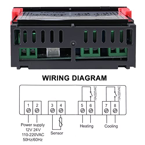 2Pcs STC-1000 Digital Temperature Controller 12V Thermostat Incubator Thermoregulator Relay Heating Cooling with Sensor Probe Cable - size: 12V
