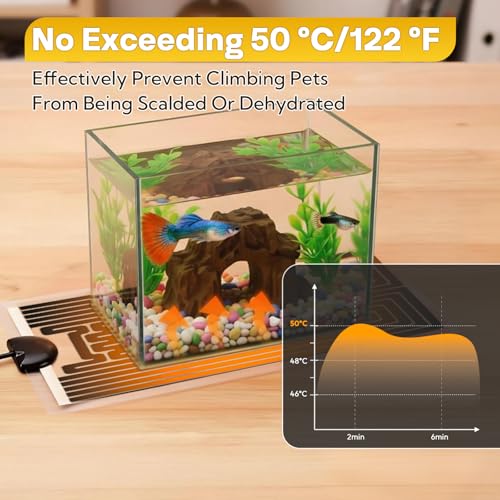 14 W Reptile Heat Pad 11 x 5.9 Inch Reptile Heating Pad Under Tank Terrarium Safe Fast Heating Mat Heat Mat for Turtles Frogs Snakes Lizards Geckos Hermit Crabs Spiders & Other Reptiles - size: upgrade 14W ( 11 x 5.9 Inch)