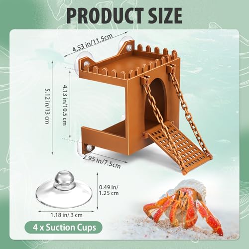 Hermit Crab Climbing Wall Foraging Cave Hermit Crab Accessories Climbing Toy Viewing Moist Hideaway Tank Enrichment Decor for Crabs Parrots Lizards Chameleon Reptiles