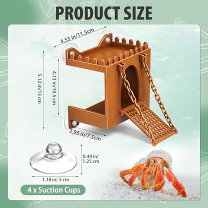 Hermit Crab Climbing Wall Foraging Cave Hermit Crab Accessories Climbing Toy Viewing Moist Hideaway Tank Enrichment Decor for Crabs Parrots Lizards Chameleon Reptiles
