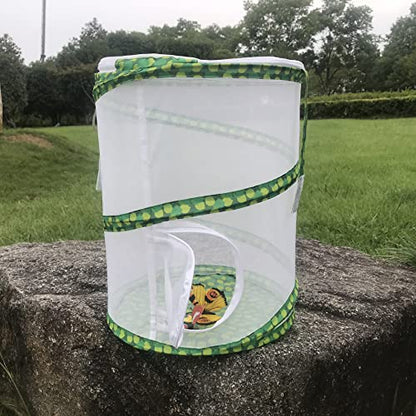 Butterfly and Insect Garden Habitat Mesh Cage Collapsible Design, Bug Terrarium Pop Up 12" x 14" Tall