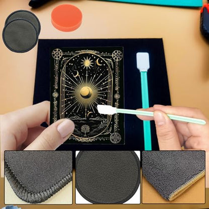 Luxiys 174 Pcs Trading Card Cleaning Care Tool Accessory Kit, Sports Card Care Flattening Cleaning Kit