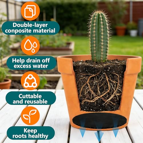 EBaokuup 8 Pcs Plant Pot Drainage Insert Discs, 6 Inch Thickened Mesh Pot Drainage Discs, Lightweight Planter Pad Insert to Prevents Soil Loss Indoor Outdoor - color: 6 Inch-8 Pcs