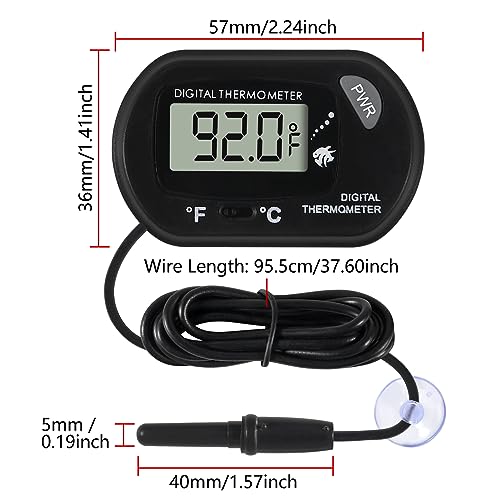 10Pcs Aquarium Thermometer Fish Tank Thermometer Reptile Terrarium Water Test Digital with LCD Display Fahrenheit/Celsius(℉/℃) - color: 10PCS