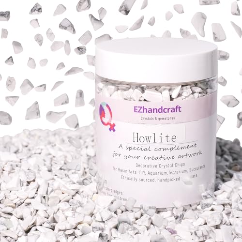 Howlite Chips Bulk 1lb, 1200+ Pieces, 5-8mm Natural Gemstones - color: Howlite, size: 1LB