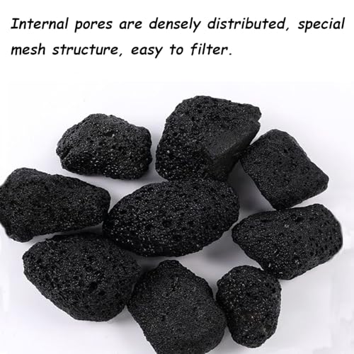Tfwadmx 10 Pcs Aquarium Black Lava Rock Fish Tank Volcanic Pumice Stones for Fish Shrimp Betta(1.18''-1.96'') - color: Black, size: M:1''-2''