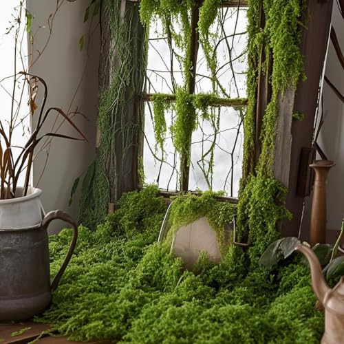 Fake Green Moss for Decorating, 100g/3.5oz Artificial Moss for Aquarium Model Crafts Table Centerpieces Decor (Green, 100g/3.5oz) - size: 100g/3.5oz