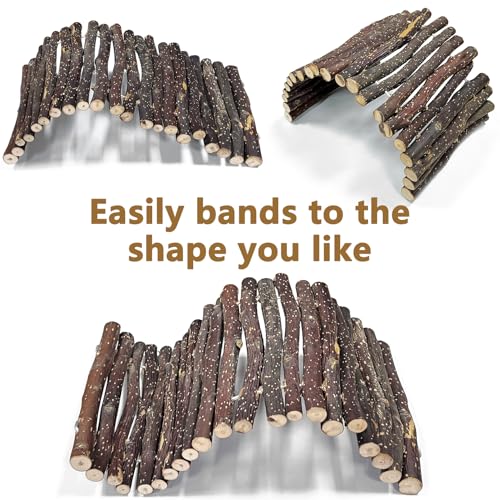 Hamiledyi 3pcs Large Reptile Hides Bearded Dragon Hide Bendable Climbing Bridge Wood Tunnel Tortoise Hut Lizard Hiding Cave for Snake Turtle Gecko Chameleon (15.8" x 7.9") - size: L-15.8 x 7.9-3 PACK