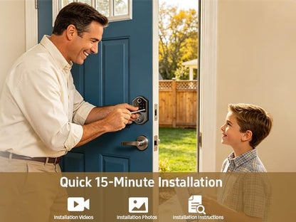 Fd001 Fingerprint Door Lock,Keyless Entry Deadbolt Lockwith Touchscreen Keypad,Auto Lock,Smart Locks for Front Door,with 2 Keys 2 Ic Cards,Easy Installation,Matte Black