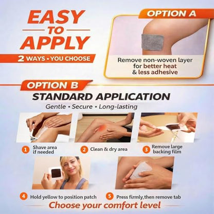 Far-Infrared Pain Relief Patches - 12 Hours Soothing Heat Patches for Back, Neck, Deep Penetrating Herbal Patch for Shoulder, Knee, Muscle, Portable Bone Pain Relief, 10 Count