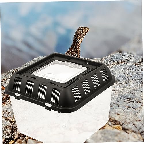 MERRYHAPY Turtle Transport Box Reptile Enclosures Travel Crate for Lizards Hide Transport Reptile Feeding Box