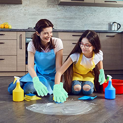 Molain Microfiber Dusting Gloves, Reusable Washable Cleaning Gloves Mittens for Plants House Cleaning Car Blinds Lamps…