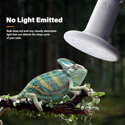 Reptile Heat Lamp 100W Ceramic Heat Emitter, No Light Emitting Heat Bulbs for Amphibian Pet Brooder Coop Incubating Chicken, Lizard Bearded Dragon Turtle Snake Terrarium - color: 1 Pcs (White), size: 100 Watts