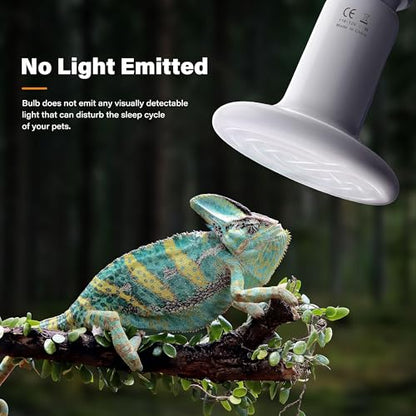 Reptile Heat Lamp 100W Ceramic Heat Emitter, No Light Emitting Heat Bulbs for Amphibian Pet Brooder Coop Incubating Chicken, Lizard Bearded Dragon Turtle Snake Terrarium - color: 1 Pcs (White), size: 100 Watts