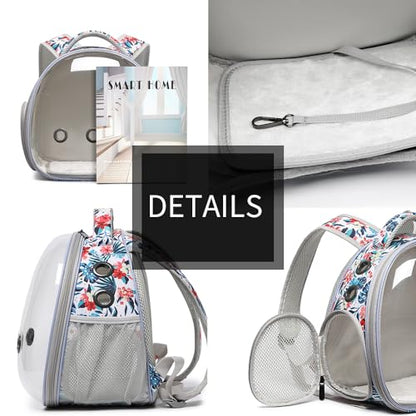 Portable Travel pet Backpack Carrier Hamster Bag Guinea Pig Bird Small Dog cat Turtle Carrier Rabbit Cage Squirrel Bearded Dragon Breathable Hangbag (Hua+Accessories) - color: hua+accessories