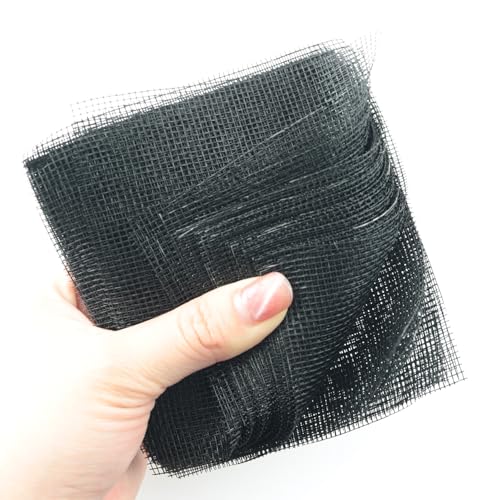 100PCS Plastic Mesh Screen 4 x 4 inches Square Mesh Gasket Earth Leakage Prevention Bonsai Pot Mesh Screen Plant Pot Hole Mesh Mat Drainage Hole Screen Planter Hole Mesh Mat Black