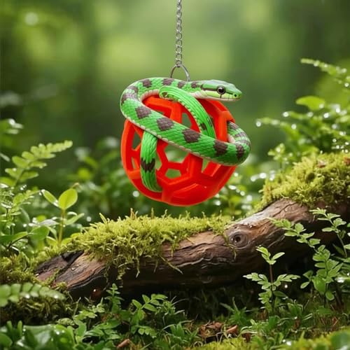 Snake Enrichment Climbing Toys Pet Habitat Accessories for Snakes Lizards Geckos Easy Install Suction Cups Carabiners Slim Python Reptile Jungle Gym Small Playground Exploring&Climbing Accessories