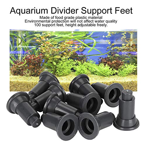 HEEPDD Decorative Fish Tank Divider Feet, 100 Pack Adjustable Support Feet Nails for Aquarium Isolation Board, Stable Splitter Stands for Acrylic Glass Panel, Fish Breeding Accessories | Pvc,Free Splicing, Support, External Diameter 2cm, Inner Diameter 1c