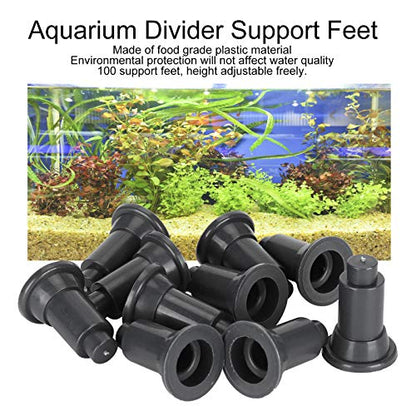 HEEPDD Decorative Fish Tank Divider Feet, 100 Pack Adjustable Support Feet Nails for Aquarium Isolation Board, Stable Splitter Stands for Acrylic Glass Panel, Fish Breeding Accessories | Pvc,Free Splicing, Support, External Diameter 2cm, Inner Diameter 1c