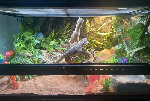 Bearded Dragon Tank Accessories, Bearded Dragon Hammock, Artificial Reptile Plants Leaves & Vines, Habitat Decoration Reptile Terrarium Accessories for Snake Gecko Lizard Frog to Hide and Climb