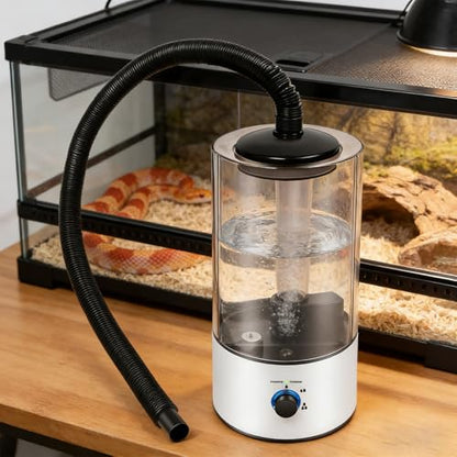 4L Reptile Humidifier Fogger with Adjustable Hose Automatic Atomizer Tank Large Capacity Amphibians Herps Terrariums Misting System for Terrarium Geckos Snakes Turtles Lizards Frogs