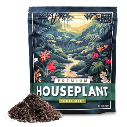 Agralife Houseplant Soil 4 Quarts Premium Organic Mix for Indoor Plants | Balanced moisture. Healthy growth. Premium organic soil supports monstera, pothos, snake plants, and more. - style: House Plant Soil Mix
