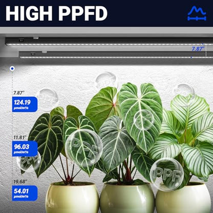 Barrina T5 Plant Lights, 3FT 128W (8 X 16W), 5000K, 8 Packs, Black Cover | Full Spectrum, Led Grow Light with Magnetic Design, Separate On/Off, Grow Light Strip for Seedlings, Linkable, Plug and Play - color: White, size: 3FT-Black Cover