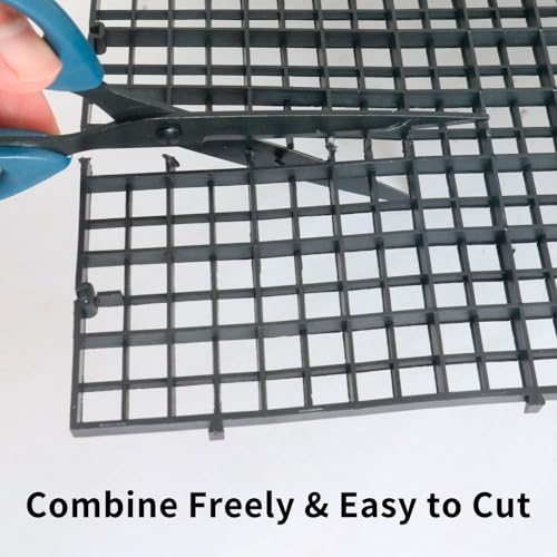 12 PCS 11.8"×11.8" Fish Tank Divider – Egg Crate Plastic Grid Panels for Aquarium Separation, Rock Support, DIY Filtration Platforms & Bottom Protection (Black)