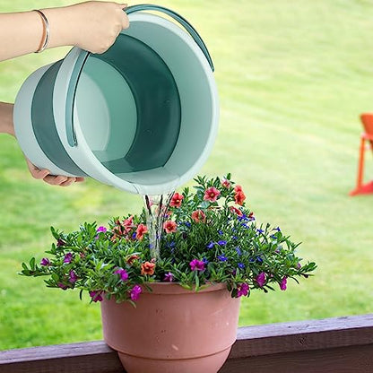 Noamus 3 Pack 2.6 Gallon Collapsible Plastic Bucket, 10L Foldable Round Tub with Handle, Folding Portable Fishing Water Pail, Space Saving Outdoor Waterpot for Garden Camping Car Mop Cleaning Beach