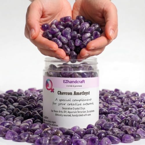 Chevron Amethyst Chips Bulk 1lb, 600+ Pieces, 8-12mm Natural Gemstones - color: Chevron Amethyst, size: 1LB