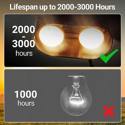 REPTI ZOO 50W Reptile Heat Lamp Bulb,2 Pack Intense Spot Basking Light,UVA Daylight Heating Lamp Bulb for Reptile & Amphibians & Chicken Brooder,Bearded Dragon, Lizard, Tortoise - style: 50W/Daylight