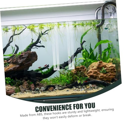 Toyvian 2pcs Aquarium Hangers Kit Plant Holder Hooks for Fish Tank Reptile Basking Station Terrarium Supplies Easy to Install